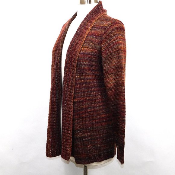 Westport Rust Multi Color Marled Open Front Cardigan - Picture 3 of 8